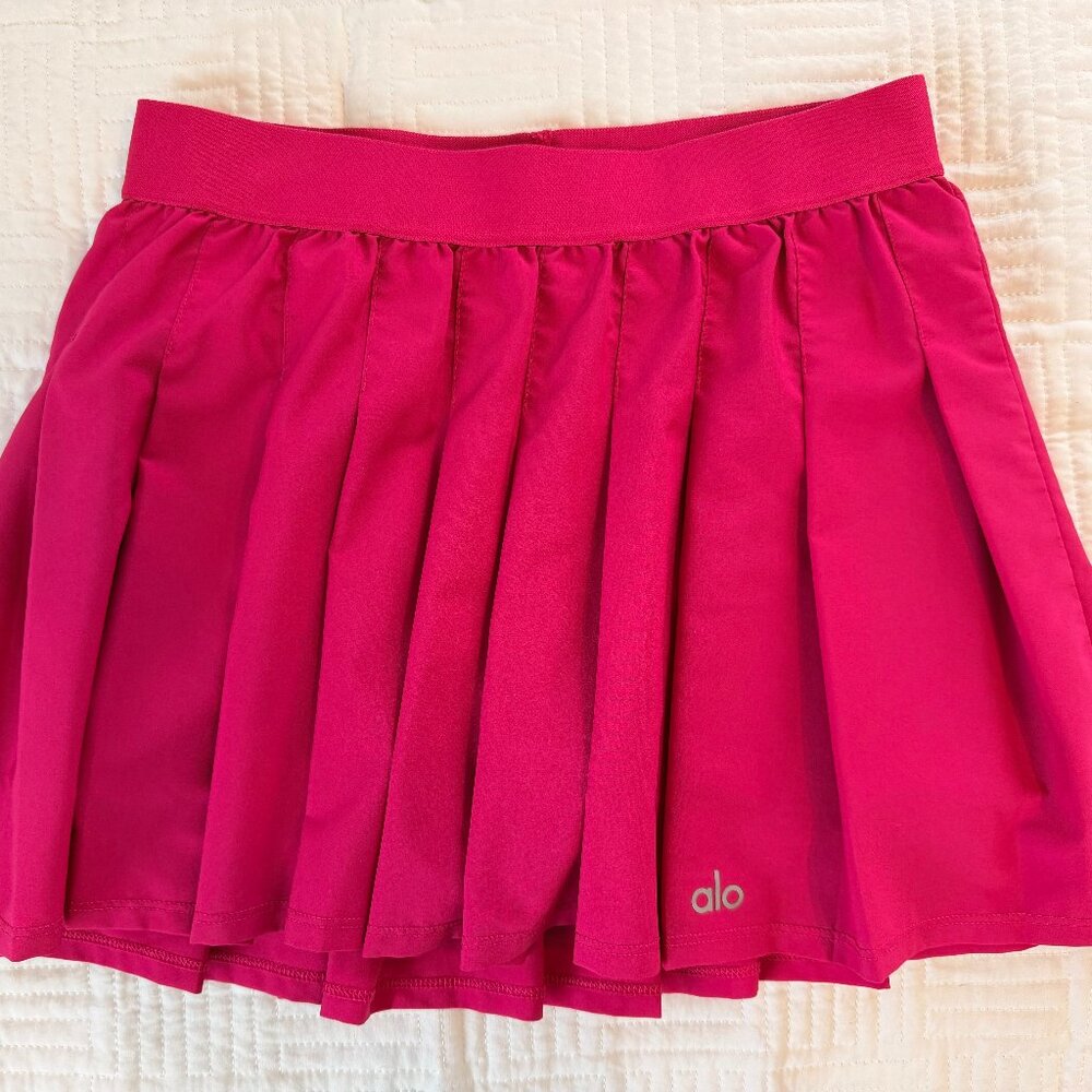 Women's ALO Magenta Tennis Skirt